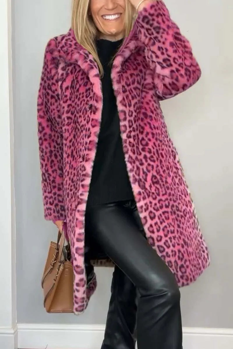 Elegant Leopard Print Coat