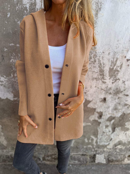 Casual Elegance Hooded Jacket – Lightweight & Trendy