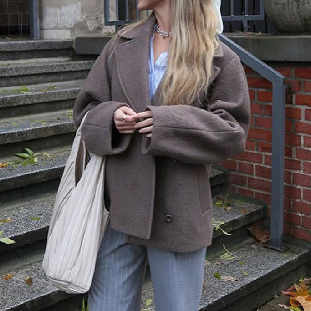 Luxury Lapel Wool Coat for Effortless Elegance