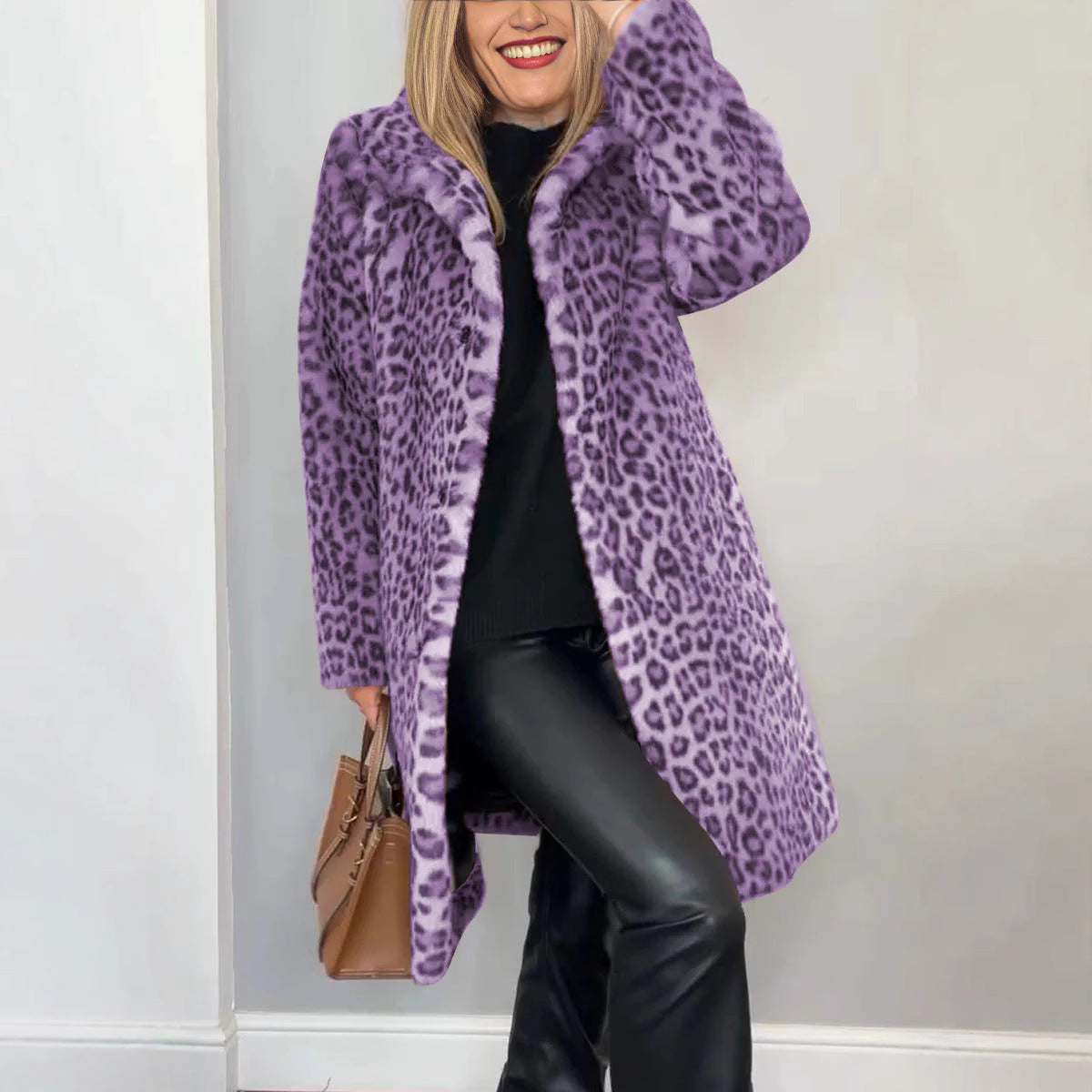 Elegant Leopard Print Coat