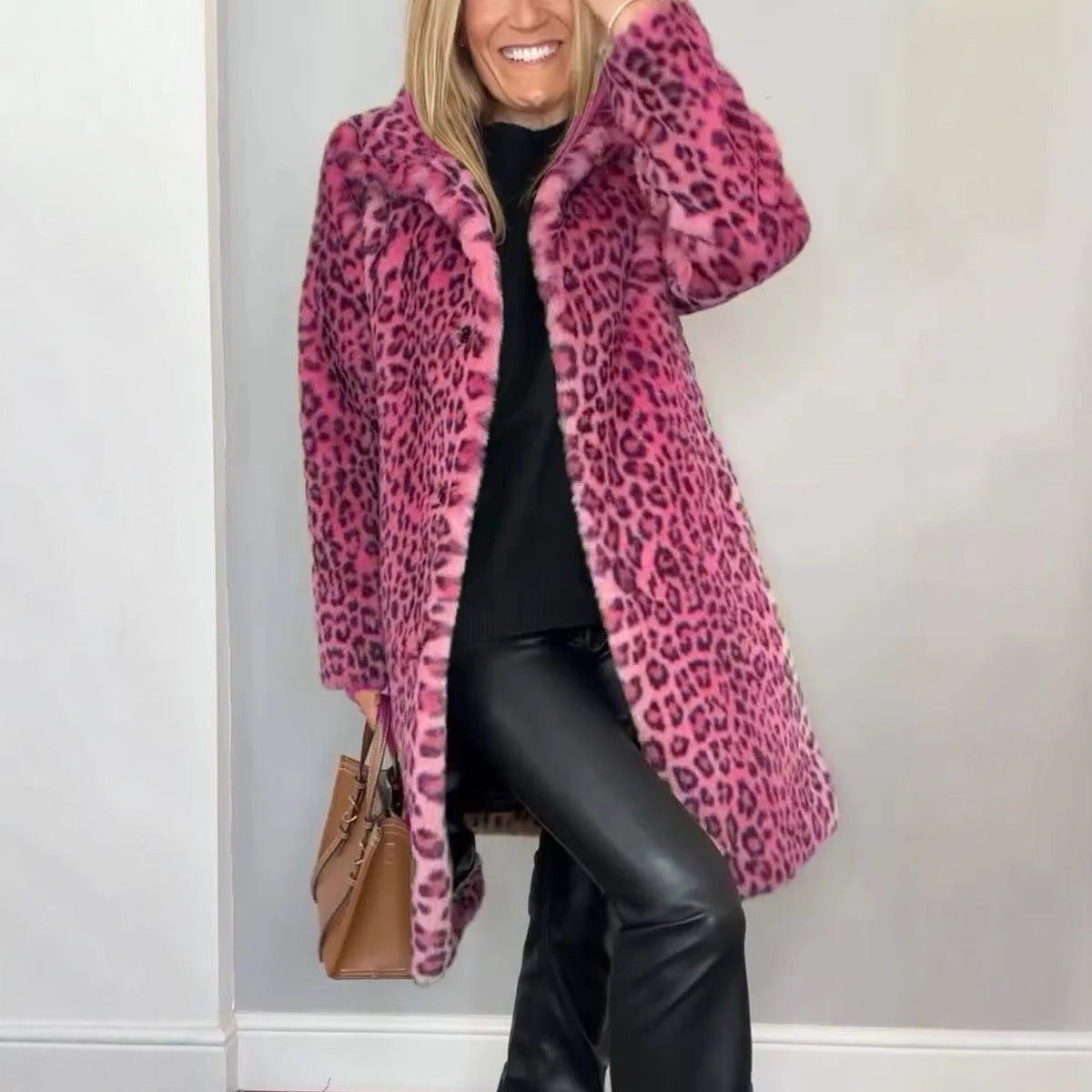 Elegant Leopard Print Coat