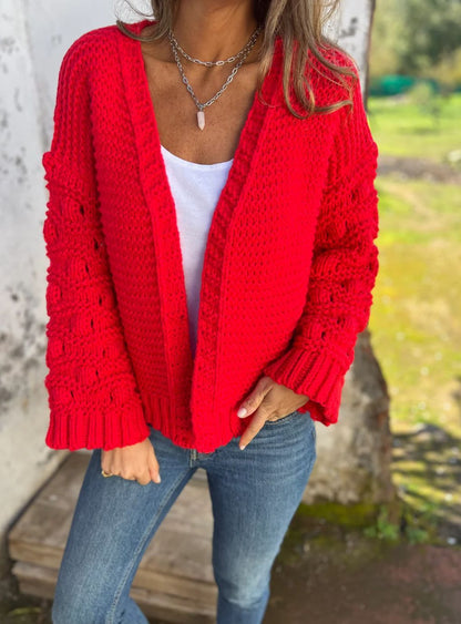 Chic Solid Color Cardigan