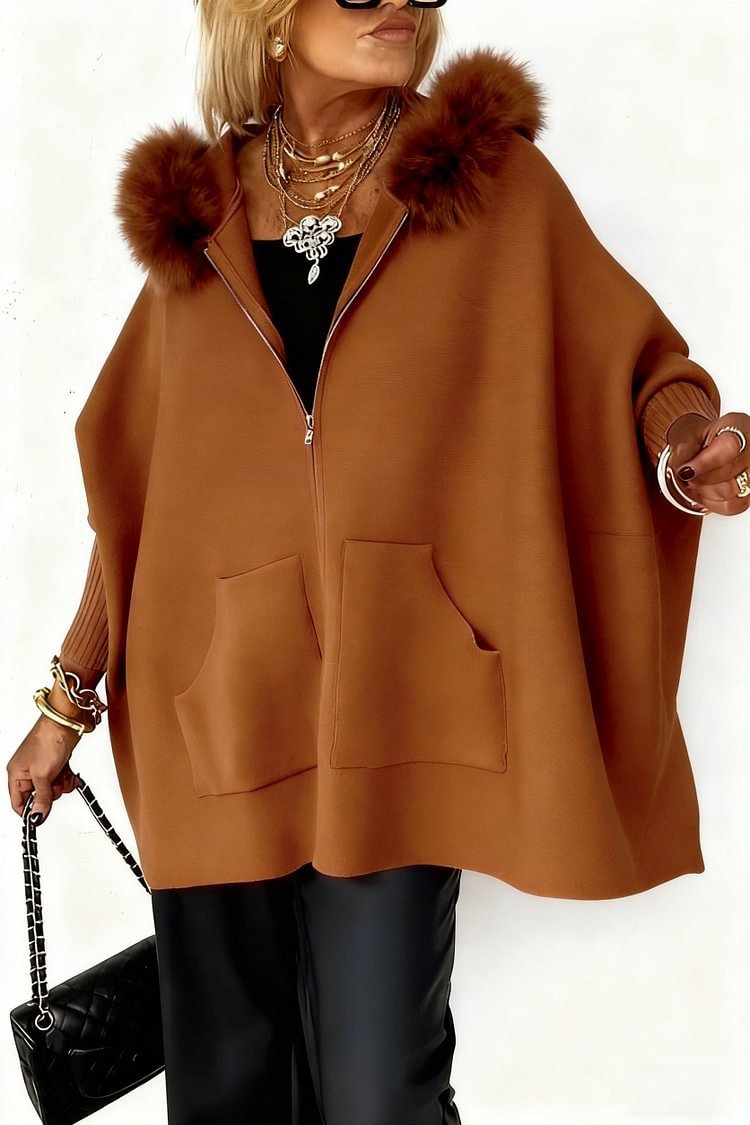 Trendy Winter Jacket with Fur detail