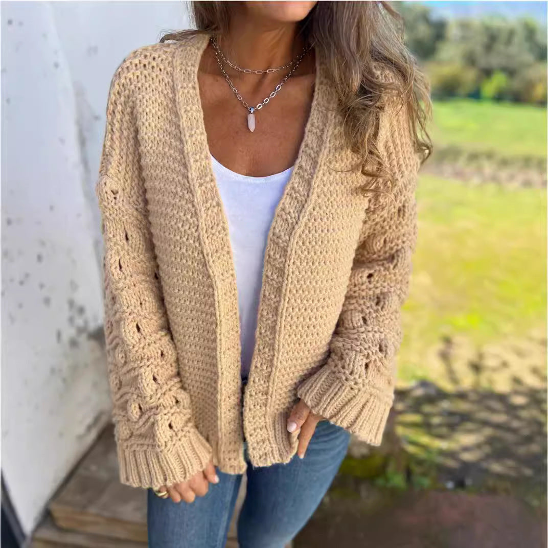 Chic Solid Color Cardigan