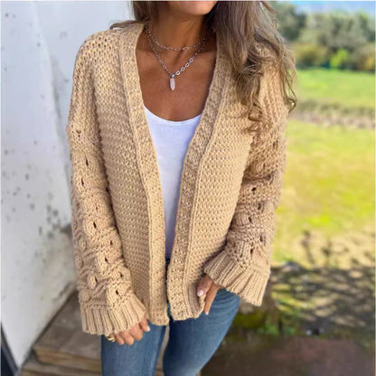 Chic Solid Color Cardigan