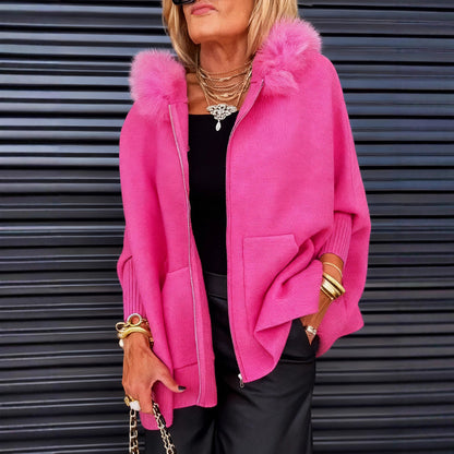 Trendy Winter Jacket with Fur detail