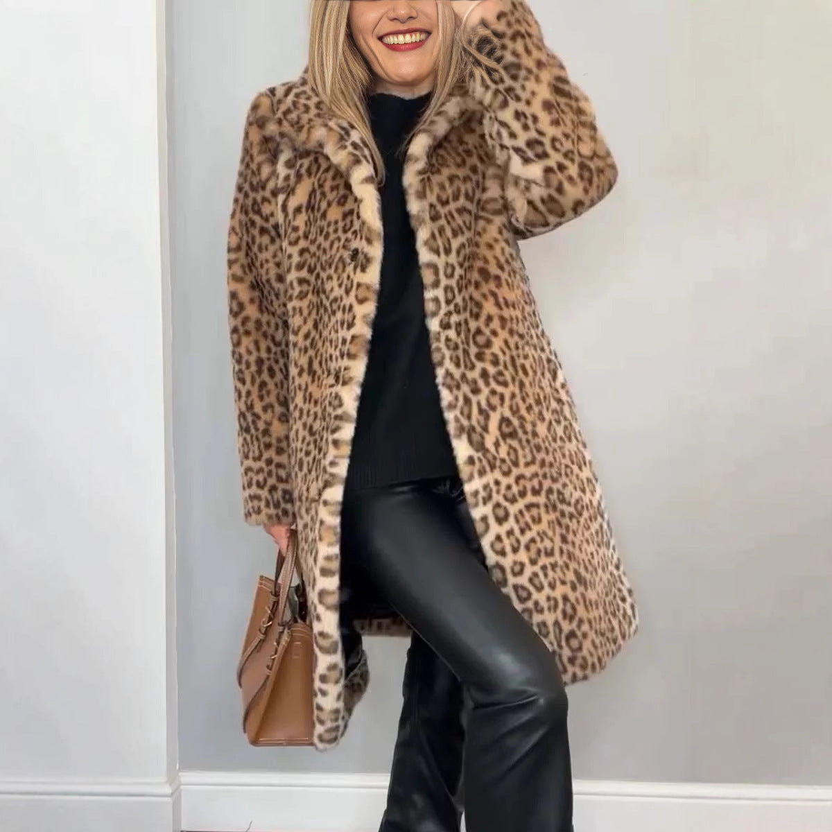 Elegant Leopard Print Coat