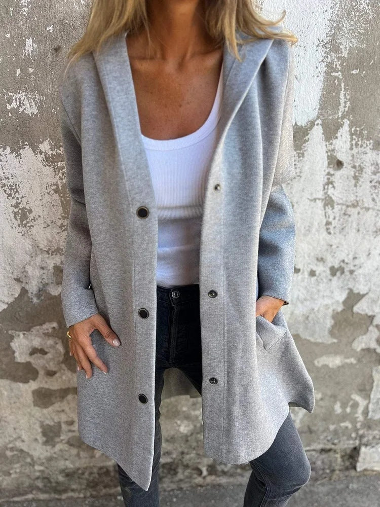 Casual Elegance Hooded Jacket – Lightweight & Trendy