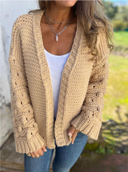 Chic Solid Color Cardigan