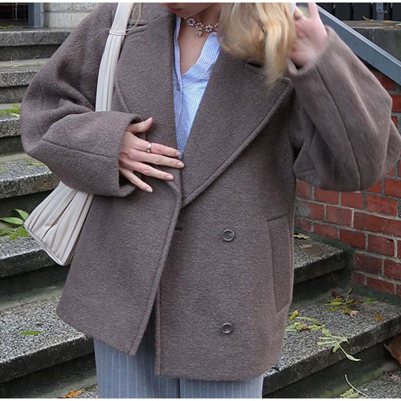 Luxury Lapel Wool Coat for Effortless Elegance