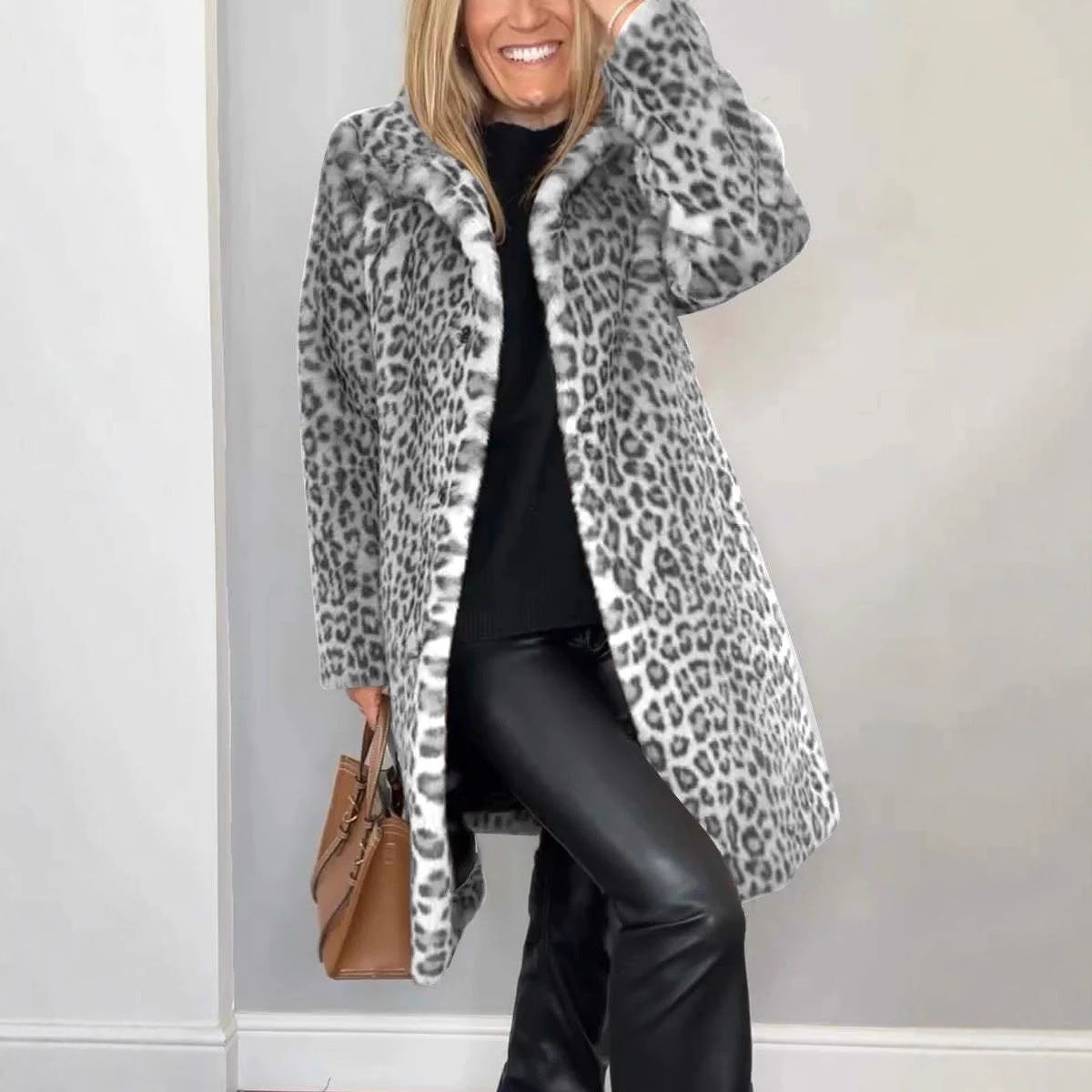 Elegant Leopard Print Coat