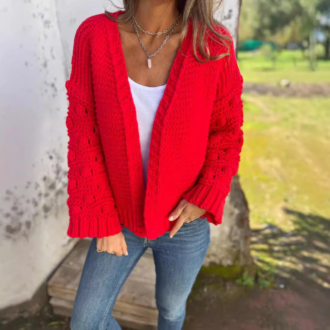 Chic Solid Color Cardigan