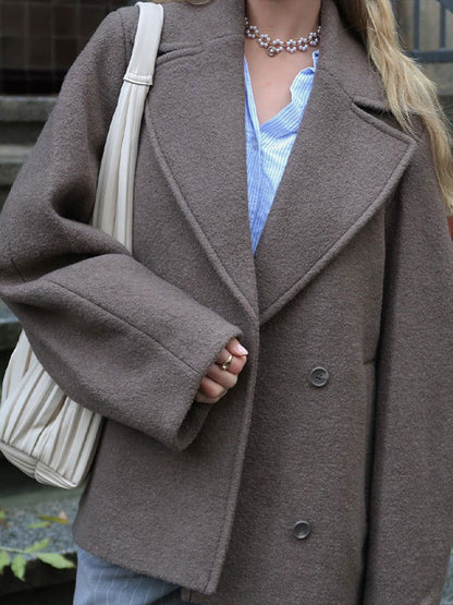 Luxury Lapel Wool Coat for Effortless Elegance