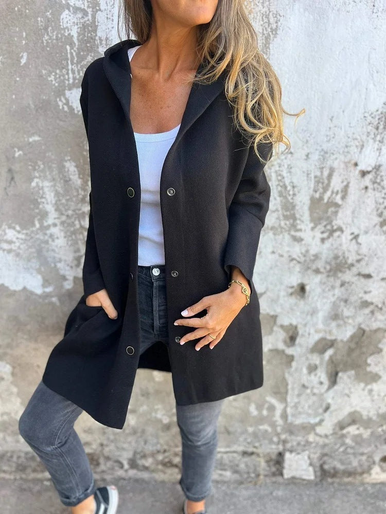 Casual Elegance Hooded Jacket – Lightweight & Trendy