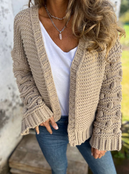 Chic Solid Color Cardigan